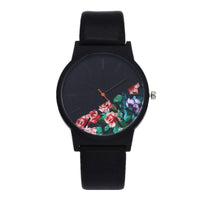 Leather Floral Watch