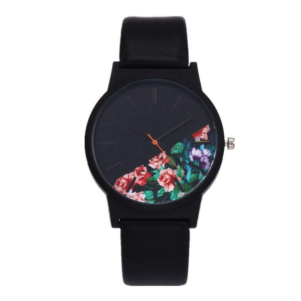 Leather Floral Watch