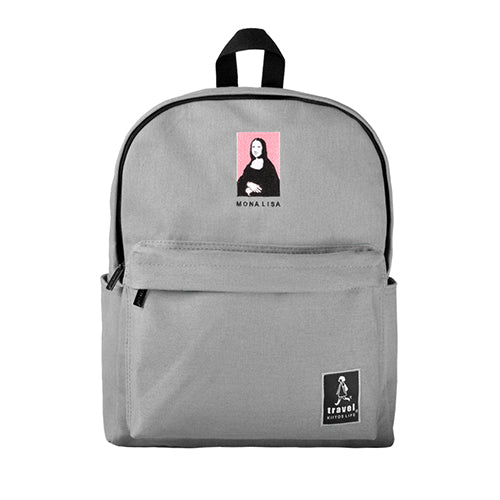 Mona Lisa Canvas Embroidery Backpack