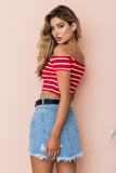 Off Shoulder Striped Top