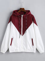 Hooded Two Tone Windbreaker