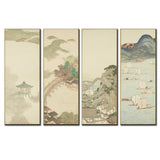 4 Peace Japanese Landscape Canvas Painting