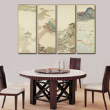 4 Peace Japanese Landscape Canvas Painting