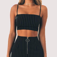 Casual Striped Chic Crop Top