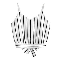 Striped Split Tie Crop Top