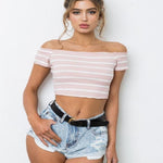 Off Shoulder Striped Top