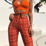 Orange Plaid Pants