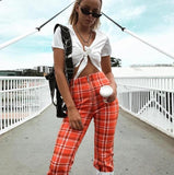 Orange Plaid Pants