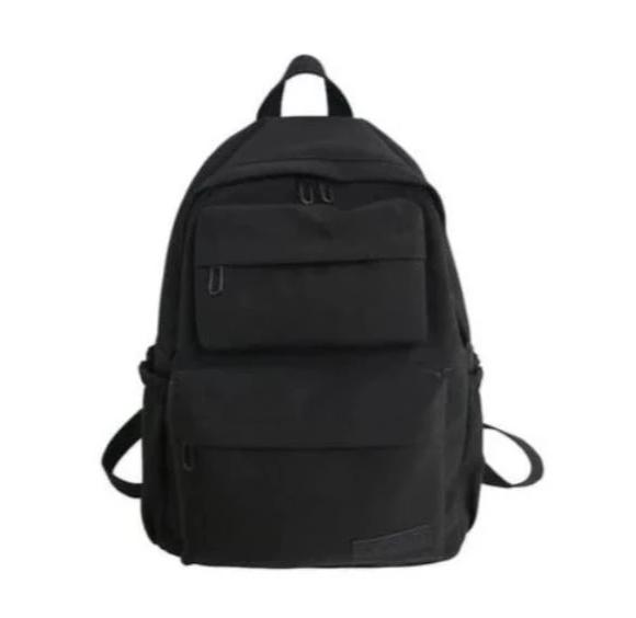 Solid Double Pouched Backpack