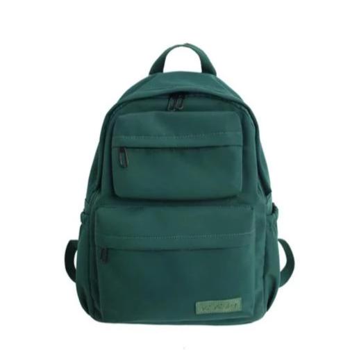 Solid Double Pouched Backpack